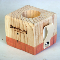 Waxinehouder van pallethout